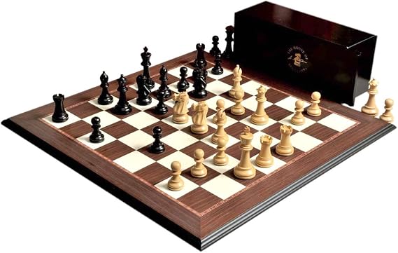 The House of Staunton The Wild Knight Series Chess Set, Box, Board Combination - 3.75" King