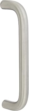 Rockwood 107.32D Stainless Steel Straight Door Pull for 1-3/4" Door, 3/4" Diameter x 8" Center-to-Center, Type 1 Through-Bolt Mount, Satin Finish