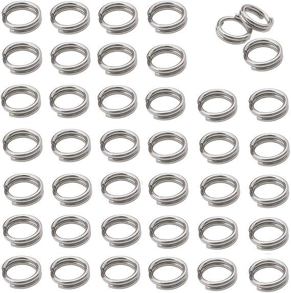 600pcs Stainless Steel Jump Rings Double Loop Jump Rings Mini Connector Key Rings for Jewelry Making Necklaces Bracelet Earrings (0.7x5mm-12648)