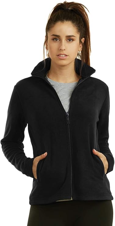 Sofra Women's Polar Fleece Full Zip Up Winter Jacket