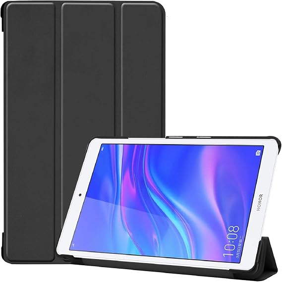 8-inch Mediapad M5 Lite Touch Case LeTrade Stand Function Trifold Premium PU Leather Ultra-thin Lightest Scratch Protection Protective Case Cover for New huawei 8-inch Mediapad M5 Lite Touch JDN2-W09