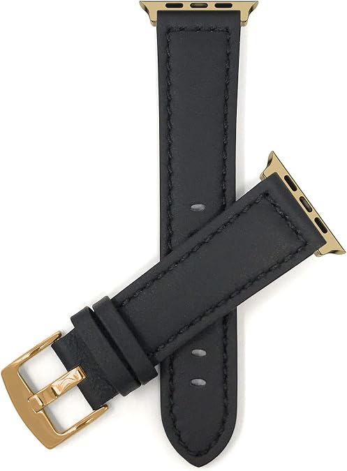 Bandini Leather Replacement for Apple Watch Band, Compatible with Apple Watch Series 6, 5, 4, 3, 2, 1 and iWatch Strap - Thick Racer - Many Colors - 38mm, 40mm, 42mm, 44mm