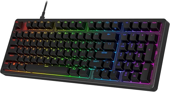 HyperX Origins 2 1800 Gaming Keyboard, PC, Swappable Housing, Hotswap Switches, High Profile, 1800 Layout, 8k Polling, Adjustable Angle, Mechanical Switches