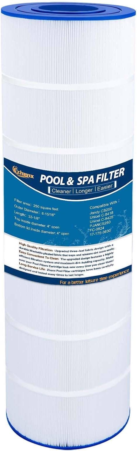Pool Fliter Cartridge Compatible with Jandy CS250, Unicel C-8425 250 Sq.Ft.