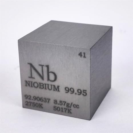 1 inch 25.4mm Niobium Metal Cube 140g 99.95% Engraved Periodic TableF