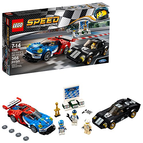LEGO Speed Champions 6175279 2016 GT & 1966 Ford Gt40 75881 Building Kit 366 Piece, Multi
