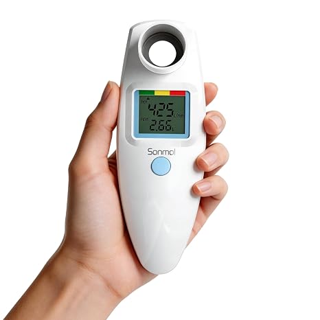 Sonmol Digital Peak Flow Meter, FEV1 & PEF Respiratory Monitor | Accurate & Pre-Calibrated Portable Design Manual App Tracking