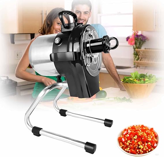 Electric Vegetable Chopper, Stainless Steel Commercial Vegetable Chopper, Food Processor & Chopper Machine For Peppers, Chopped Green Onions, Onions, Shredded, Carrot(A)