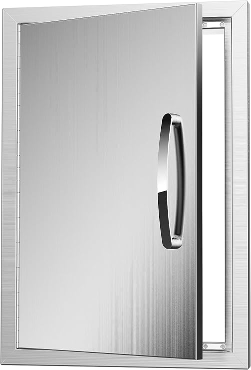 BBQ Access Single Door 17W x 24H Inch Stainless Steel Weatherproof Outdoor Kitchen Doors for Island and Cabinet