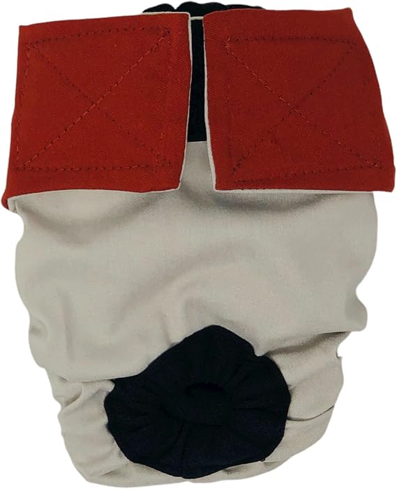Burnt Orange on Frosty Cream Dog Diaper, XXL, Without Tail Hole - Made in USA