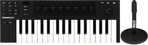 Native Instruments Komplete Kontrol M32 Micro Keyboard Controller + On-Stage DS7200B Adjustable Desktop Microphone Stand