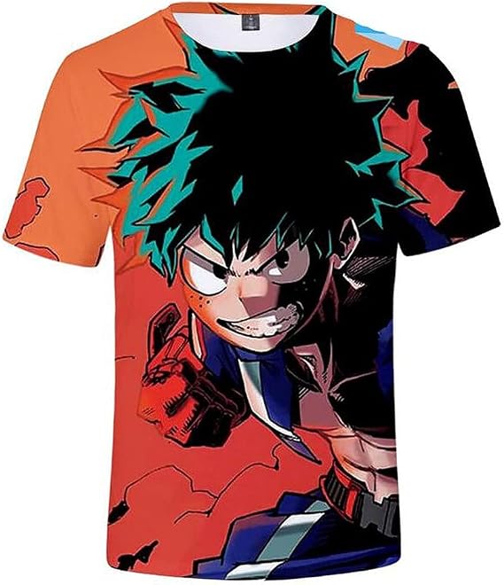 Cosplay Life My Hero MHA T-Shirt - 3D Print Sublimation Crew Neck Tshirts - Anime and Manga Halloween Shirt for Unisex Adult