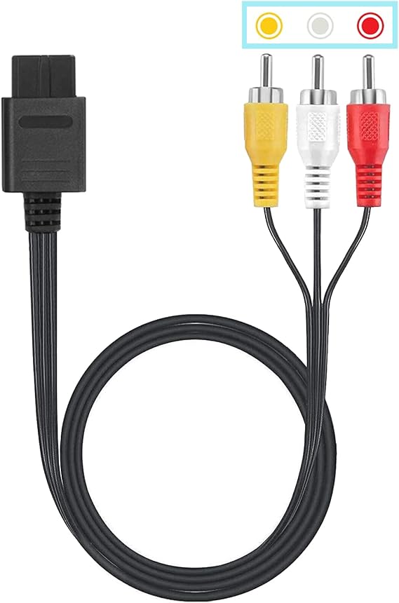 N64 AV Cable Composite Video Cord Compatible with Nintendo 64/N64/GameCube/GC/Super Nintendo SNES TV Game (1.8M / 6 Feet) 1 Pack