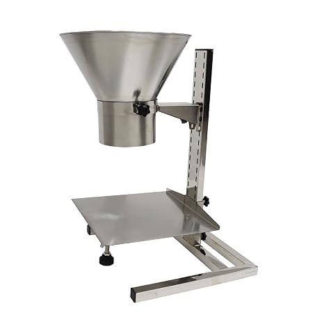 4.7inch Stainless Steel Feeding Hopper with Support Stand Manual Filling Package Funnel for Filling Powder Paste Liquid Granule