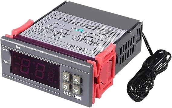 Digital Temperature Controller Heating Cooling Controller 12v/24v/110v/220v Thermostat for Incubator with Ntc Sensor(STC-1000 AC110-220V)