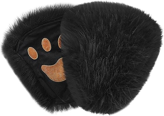 Halloween Costume Claw Gloves Half Finger Wolf Bear Cat Paw Gloves Faux Fur Mittens Masquerade Cosplay Prop Handwear