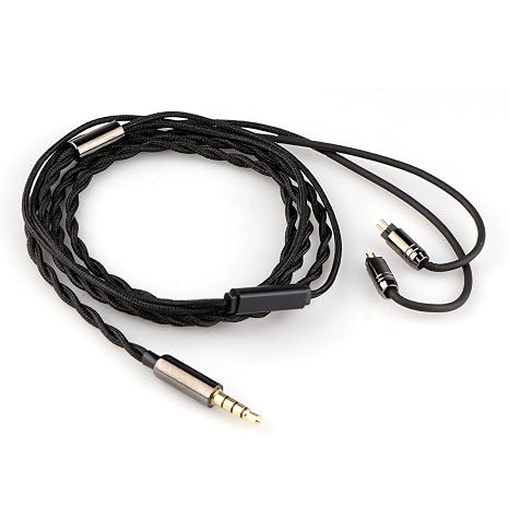 Linsoul Tripowin Zombur 4N OFC in Ear Monitor Cable, 3.5mm Plug, 1.25m | High Purity Oxygen Free Cable HiFi Wired IEM Cable, Cotton Yarn Outer Layer, for Musician Audiophile, w/ Mic, 2pin 0.78mm