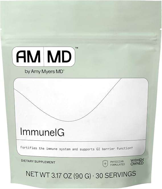 Amy Myers MD ImmuneIG - Colostrum Alternative for Immune Function & GI Barrier Support - Replenish Immunoglobulins - Excrete Unwanted Substances - Dairy-Free - 3.17 oz (30 Servings)