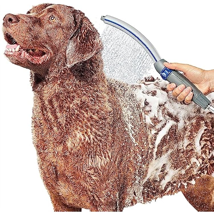 Waterpik PPR-252 Pet Wand Pro Shower Sprayer Attachment, 2.5 GPM, for Fast and Easy at Home Dog Cleaning, BlueGrey