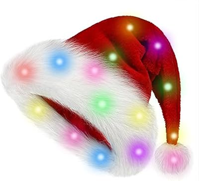 Christmas Hat, Santa Hats for Adults & Kids Red Velvet Comfort Extra Thicken Holiday Xmas Hat for New Year Festive Party