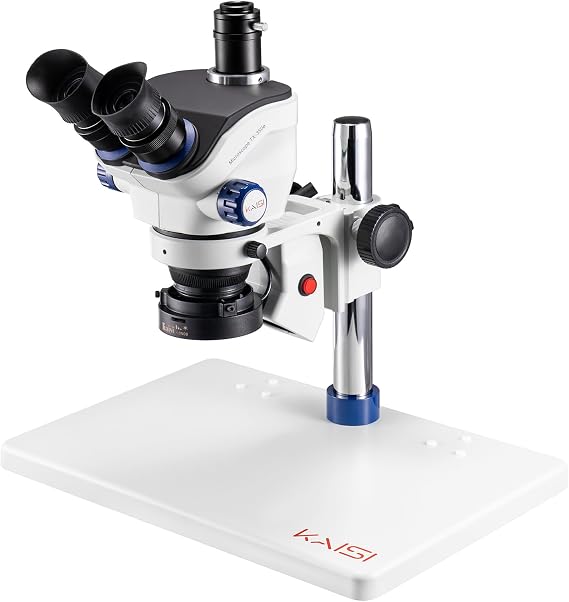 Kaisi TX350E Professional Soldering Microscope,Trinocular Stereo Microscope | 7X-50X Magnification and WF10x23 Wide Field Eyepieces,Lab Stereo Zoom Microscopes for Electronics Repair