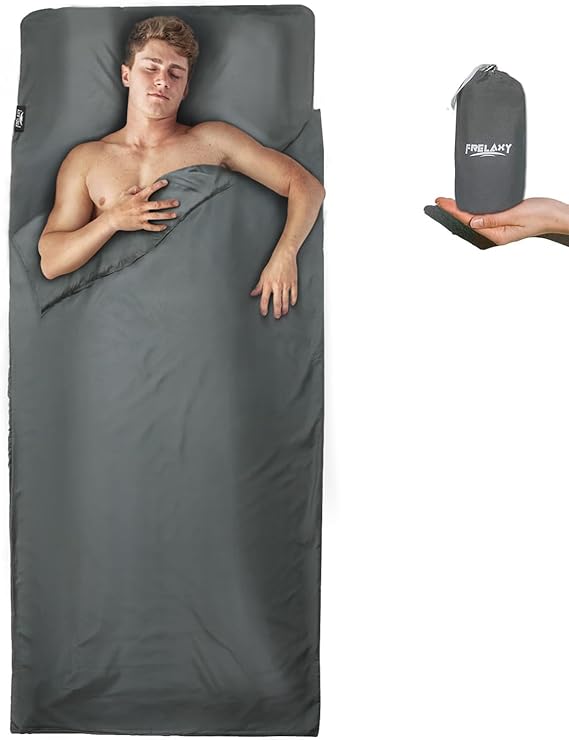 Frelaxy Sleeping Bag Liner, XL Travel Sheet for Camping, Hotels and Hostels