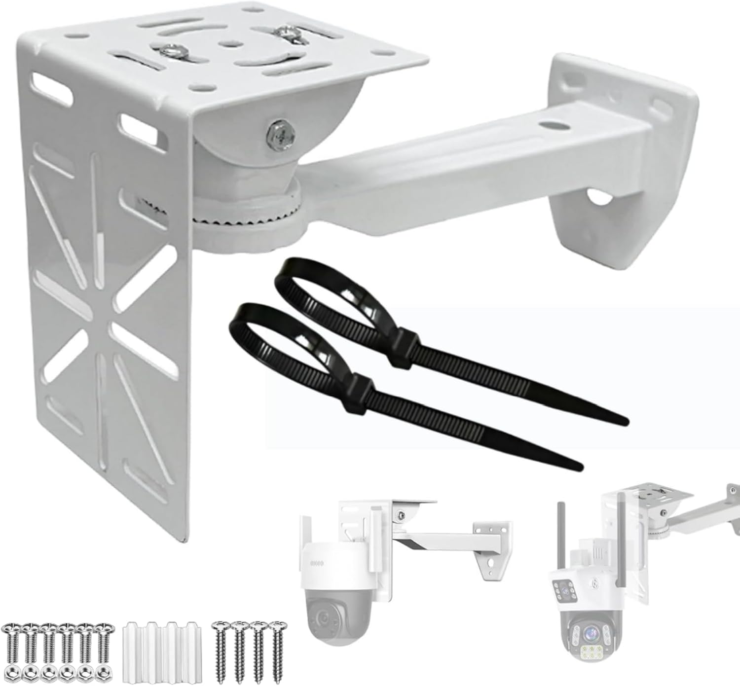 L-Shape Dome Camera Adapter + Wall Ceiling Mount for Security CCTV Cameras – Universal Fit, Sturdy Aluminum, 22LBS Capacity, Easy Installation (Indoor/Outdoor) (Wall Mount + L Mount)