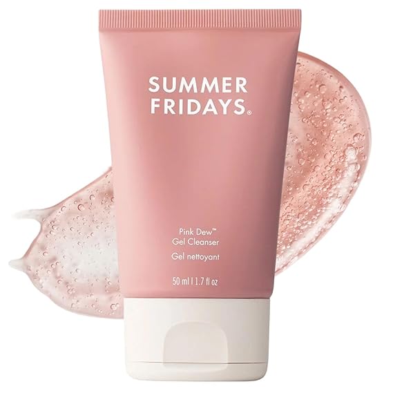 Summer Fridays Pink Dew Gel Facial Cleanser - pH-Balanced Foaming Gel Face Wash for Oily, Blemish-Prone + Sensitive Skin - Refreshing + Hydrating Gentle Face Cleanser for Soft, Radiant Skin(1.7 fl oz)