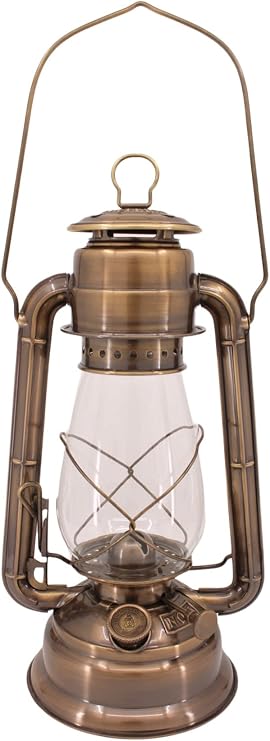 Vermont Lanterns - Brass Hurricane Lantern 12.5" (Antique Brass)