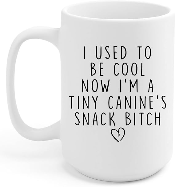 Vivulla68 Dog Mom Mug Idea for Mom - Coffee Mug for Woman | Ceramic, 15oz, I Used To Be Cool Mug - White, Mother's Day, Pregnancy Announcement, Double-Sided printing, Microwave safe