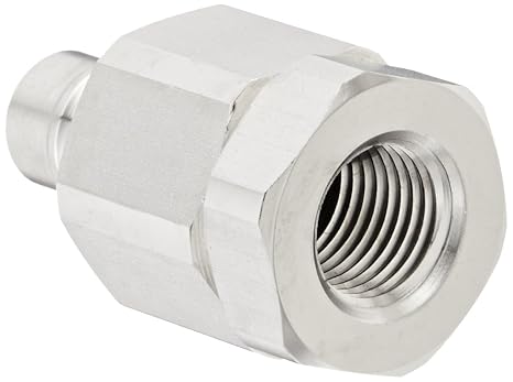 Snap-Tite SVHN4-4F Stainless Steel 316 H-Shape Quick-Disconnect Hose Coupling, Nipple, 1/4" NPSF Female x 1/4" Coupling Size