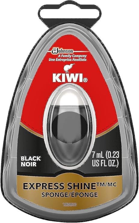 KIWI Express Shoe Shine Sponge | Leather Care for Shoes, Boots, Furniture, Jacket, Briefcase and More | Black, 0.23 Fl Oz (Pack of 1)