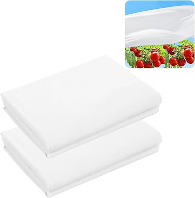 DECOHS 2 Pcs Plant Sun Protection Cloth, 20 x 10 Ft Garden Plant Shade Cloth, Non-Woven White Light Refraction Sunshade Cloth for Protecting Plants Vegetable Rows from Direct Sunlight