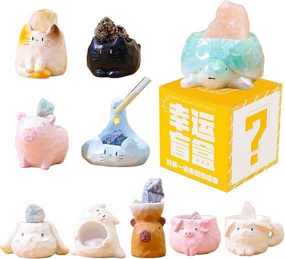 Surprise Box Figures Diamond Crystal Animals Zoo Figurine, Mystery Bag Random Design Action Figures Figurine Collectible Home Desk Car Decoration, Birthday Christmas New Year Gift -Single Box