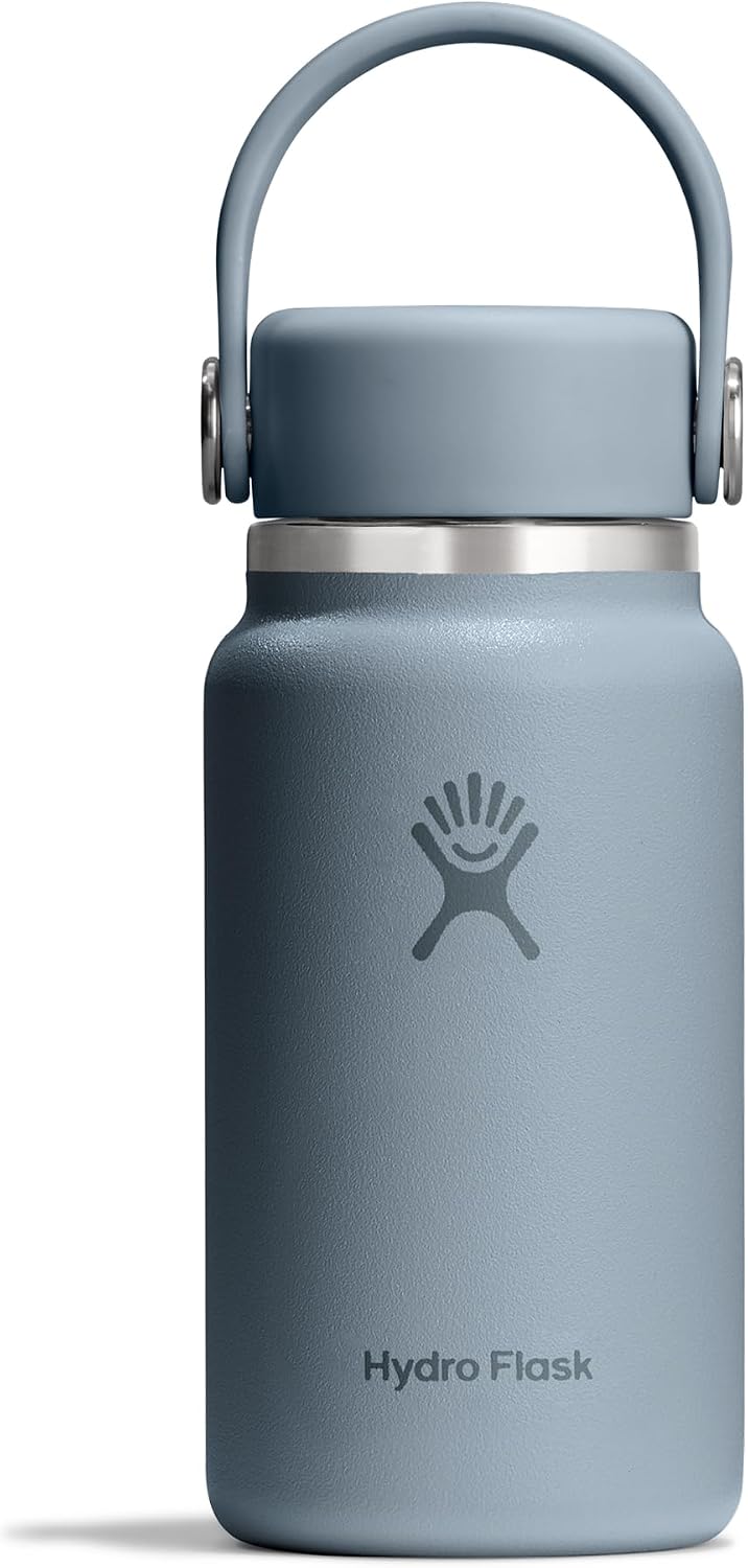 Hydro Flask – Micro Hydro 200 ml (6.7 oz) – Leakproof, Insulated Mini Flask with Clip-On Strap – Cold &amp; Hot Up to 7 Hrs – Compact &amp; Durable – Shale Gray