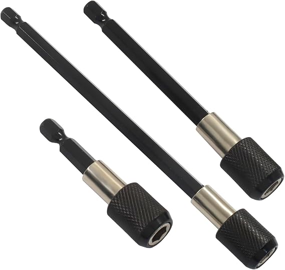 3 Pack 1/4 Inch Hex Shank Quick Release Bar | 2/4/6 Inch Magnetic Drill Bit Extension Set, Quick Release Screwdriver Bit Holder