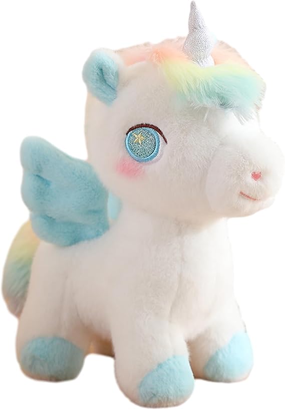 Plush Unicorn Stuffed Animal - Hugging Pillow & Throw Pillow - Anime Gift for Kids & Lovers - Perfect for Birthdays, Valentine's Day & Christmas (14 Inch, Blue)