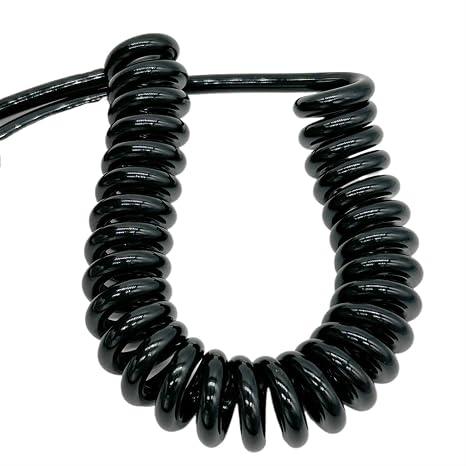Coiled Spiral 3 Core Spring Wire 2.5M/1.25M Black Power Cord Extensible Wire (20AWG, 14AWG, 17AWG, 24AWG) Compatible with Devices Requiring 24AWG, 20AWG, 17AWG, or 14AWG Power Cords