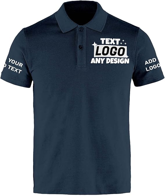 Custom Polo Shirts,Customized Your Own Text Logo/Photo Polo Shirt, Personalized Golf Men Women Embroidered Print