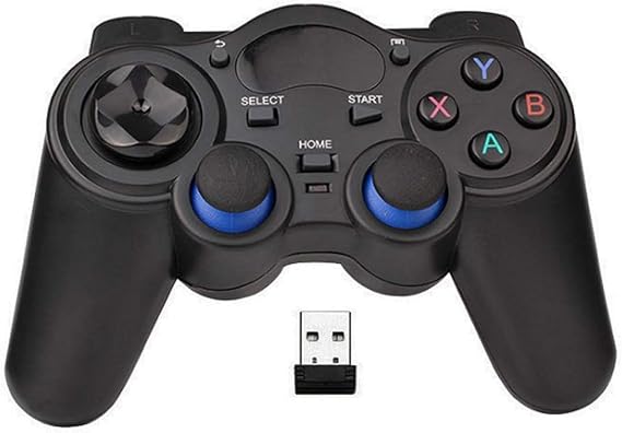 USB Wireless Game Controller Gamepad for PC/Laptop Computer Windows XP/7/8/10 & PS3 & Android & Steam - Black Black