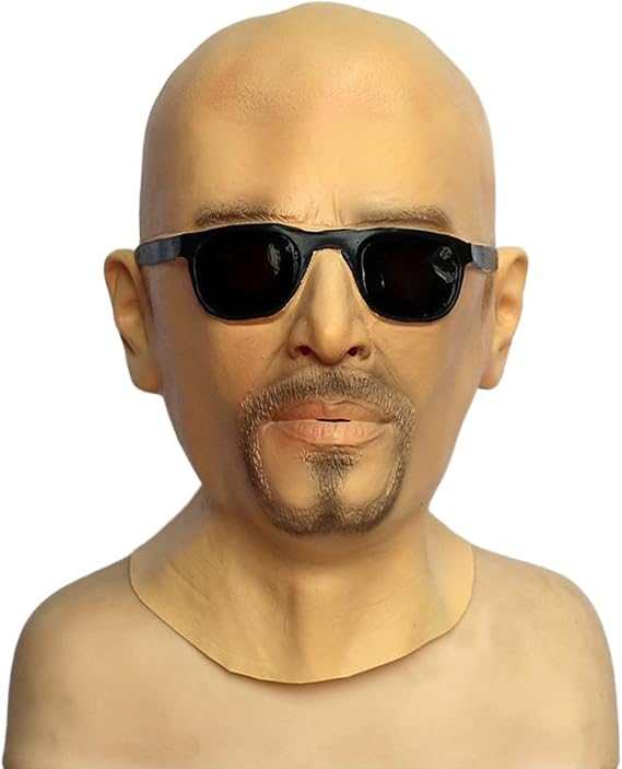 Young Man Realistic Silicone Mask Face Human Bald Head Man Mask Latex Masks Human Face Halloween Rubber Masquerade Full Head Mask