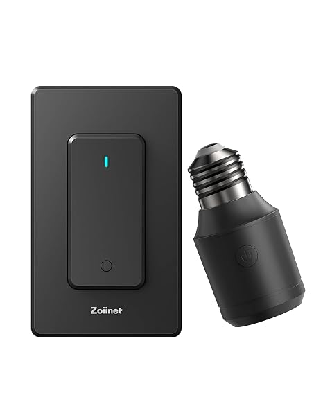 Zoiinet 500W Remote Control Light Socket, Wireless Light Switch, UL, Black