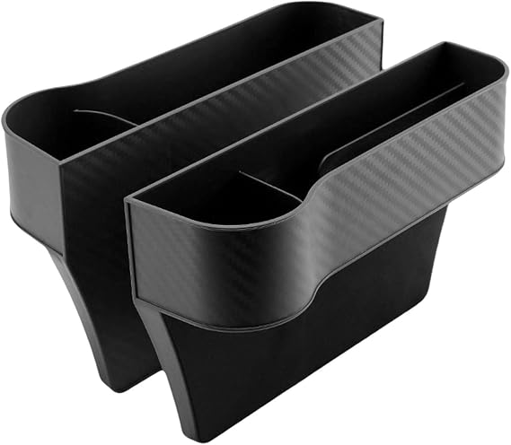[2 Pack]Car Seat Crevice Filler, 2 PU Car Seat Gaps Organizer, Car Console Side Pocket Crevice Storage Box With Cup Holder, Car Seat Storage Gaps Organizer For All Vehicles Stop Dropping Things