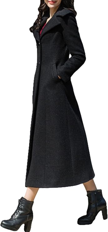 Winter Women's Thick Trench Jacket Long Warm Wool Coat