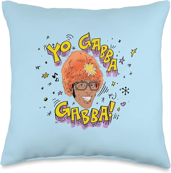 Yo Gabba Gabba! DJ Lance Illustration with Doodles TV Show Throw Pillow
