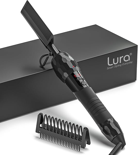 180F-500F Electric Hot Comb Straightener for Lace Front Wigs and African American Hair, Digital Display, Pressing Comb for Black Women