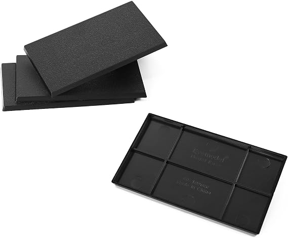 Evemodel Rectangle Model Bases Black Plastic for Wargames Table Top (60 * 100mm-8pcs)