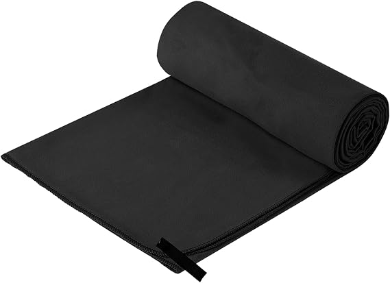 Microfibre Travel Towel Quick Ultra Soft, Lightweight Gym Towel Dry, Super Absorbent Compact Camping Towel for Sports Gym Camping Yoga Beach Hiking Swimming (Black, 40 * 60cm)