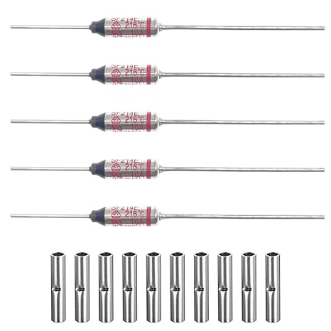 (Pack of 5 pcs) SF214E SEFUSE 10A 250V(Compatible with 110V, 125V) Thermal Fuses 216 Degrees Celsius Thermal Cutoffs 216 Degree