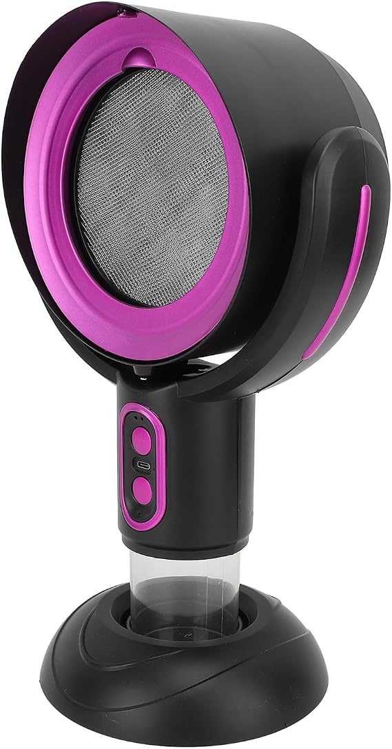Portable Range Hood, Kitchen Exhaust Fan Portable Kitchen Exhaust Fan with Oil Cup 2 Portable Speed Detachable USB Rechargeable for Indoor BBQ Hot Pot (Black Purple)